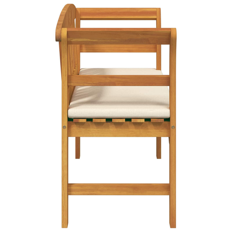 Bench with Cushion Natural Oil Finishing 114 x 46 x 82.5 cm