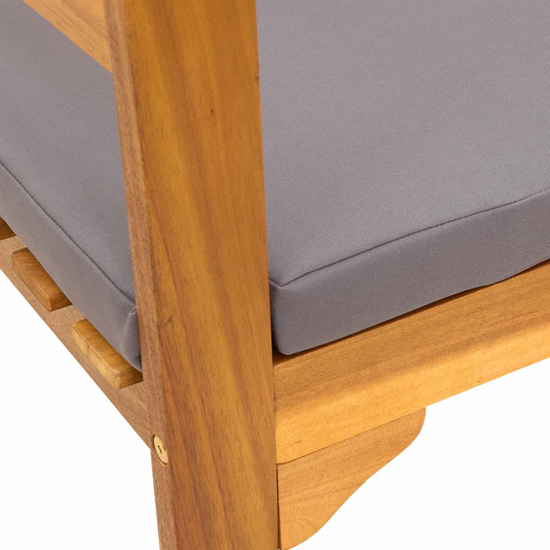 Bench with Cushion Natural Oil Finishing 114 x 46 x 82.5 cm
