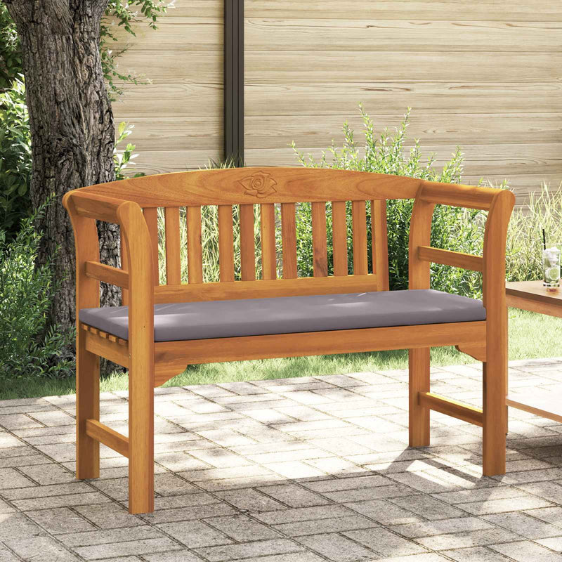 Bench with Cushion Natural Oil Finishing 114 x 46 x 82.5 cm