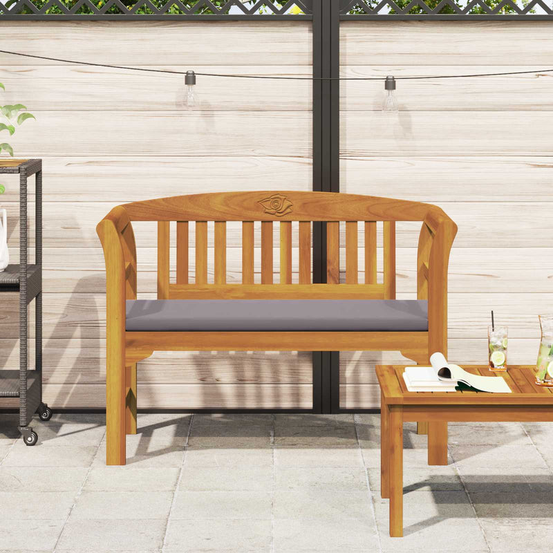 Bench with Cushion Natural Oil Finishing 114 x 46 x 82.5 cm