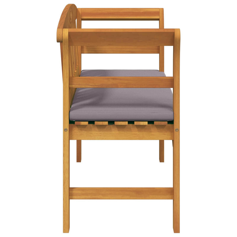 Bench with Cushion Natural Oil Finishing 114 x 46 x 82.5 cm
