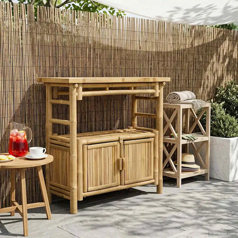 Console Table with Shelf Natural 80 x 35 x 75 cm Bamboo