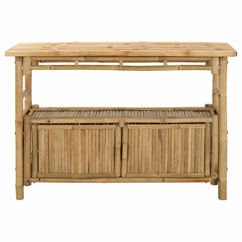 Console Table with Shelf Natural 110 x 35 x 75 cm Bamboo