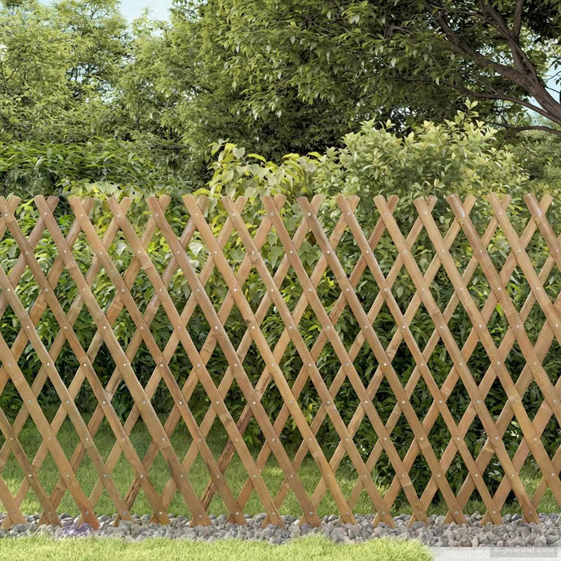 Expandable Trellis Fence 2 pcs Light Brown 100 x 105 cm Bamboo
