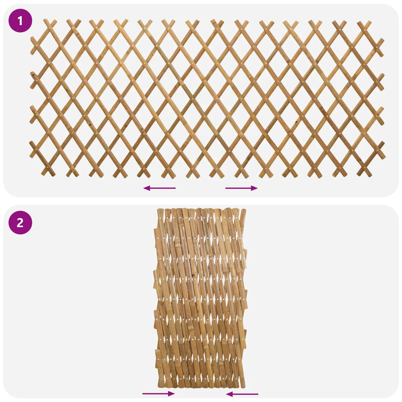 Expandable Trellis Fence 2 pcs Light Brown 100 x 105 cm Bamboo