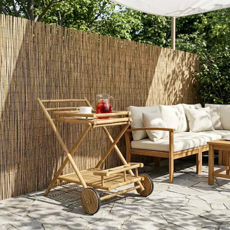 Tea Trolley with wheels Natural 79 x 67.5 x 84 cm Bamboo