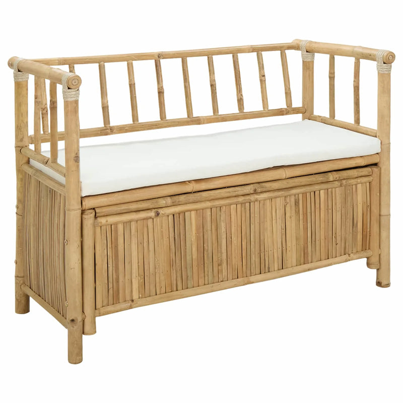 Garden Storage Bench Natural 110 x 47 x 80 cm Bamboo