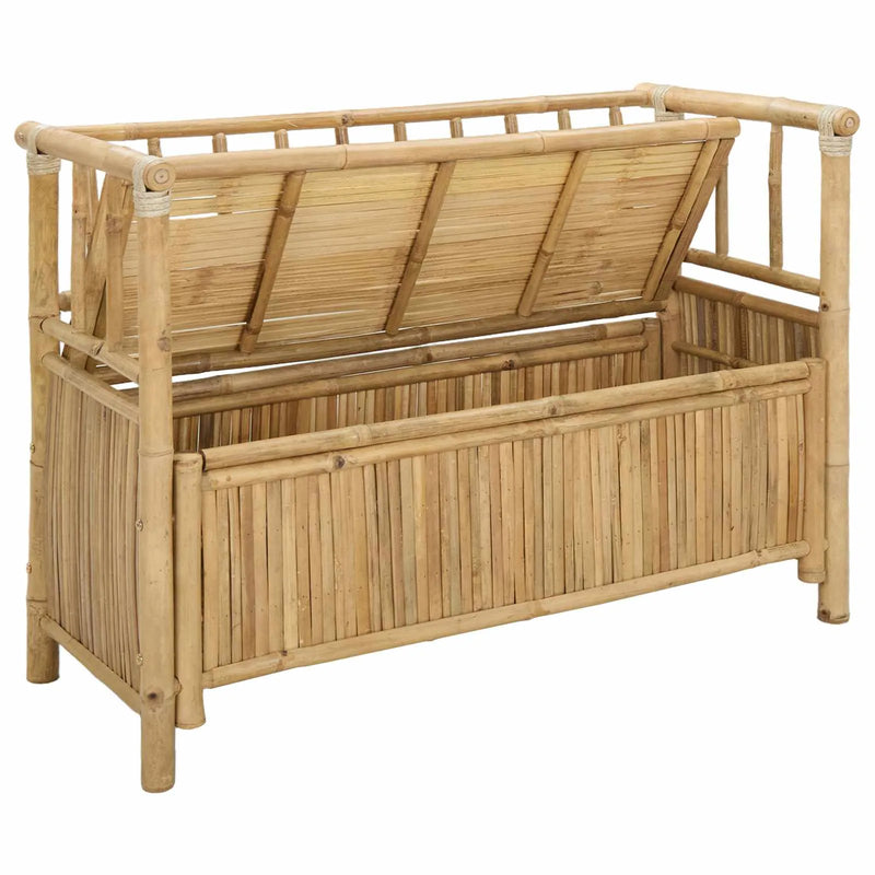 Garden Storage Bench Natural 110 x 47 x 80 cm Bamboo