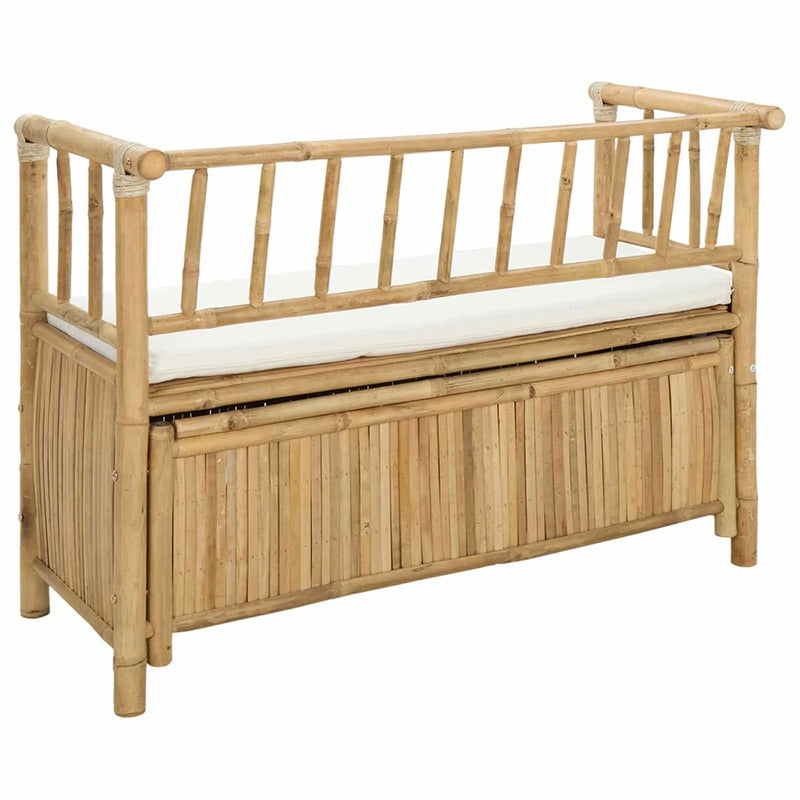 Garden Storage Bench Natural 110 x 47 x 80 cm Bamboo