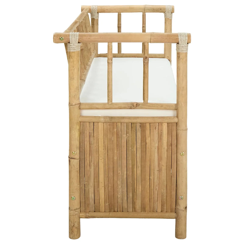 Garden Storage Bench Natural 110 x 47 x 80 cm Bamboo