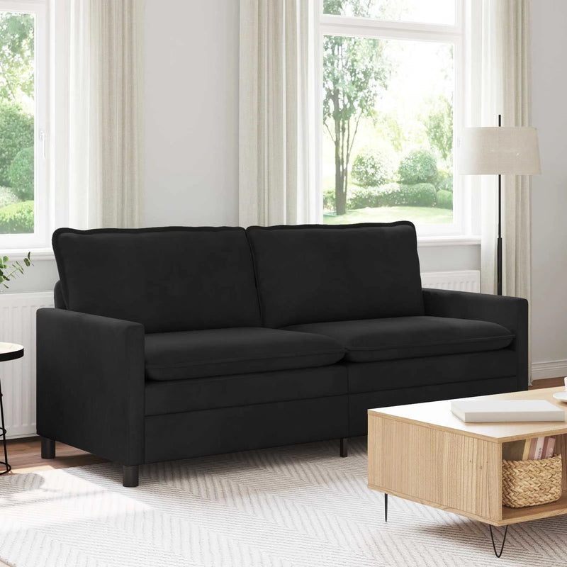 Sofa Black 196 x 81 x 87.5 cm Velvet
