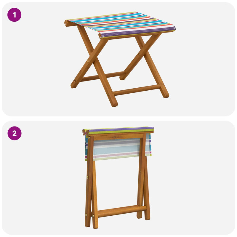 Deck Chair 2 pcs Solid Eucalyptus Wood Multicolour