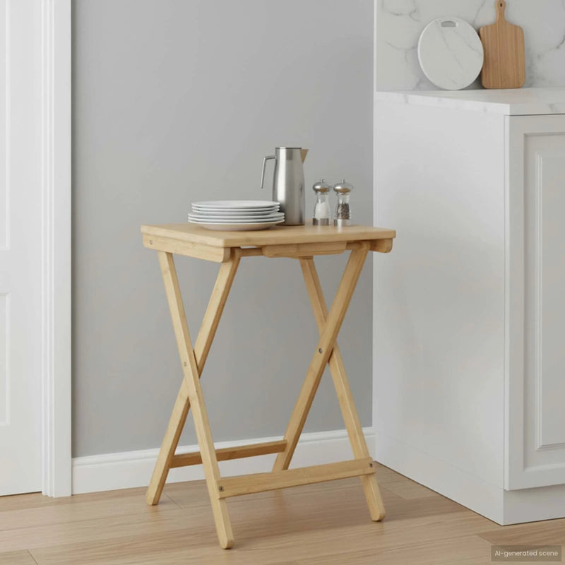 Kitchen Table Folding Manual Natural 40 x 30 x 53.5 cm Bamboo