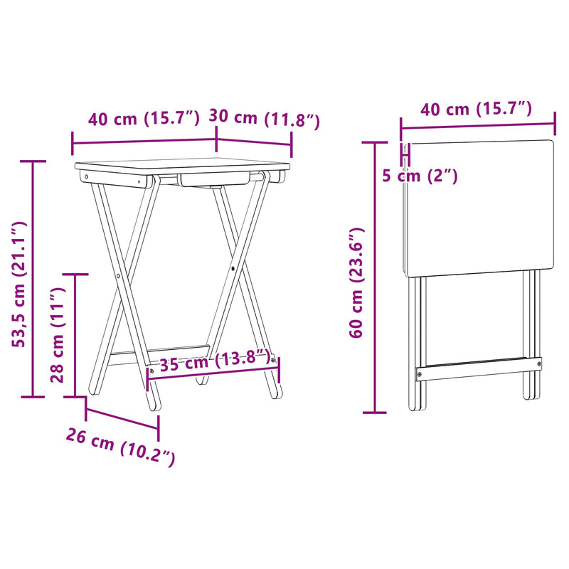 Kitchen Table Folding Manual Natural 40 x 30 x 53.5 cm Bamboo