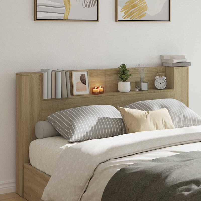 vidaXL Headboard Sonoma Oak 180 x 16,5 x 103,5 cm Engineered Wood