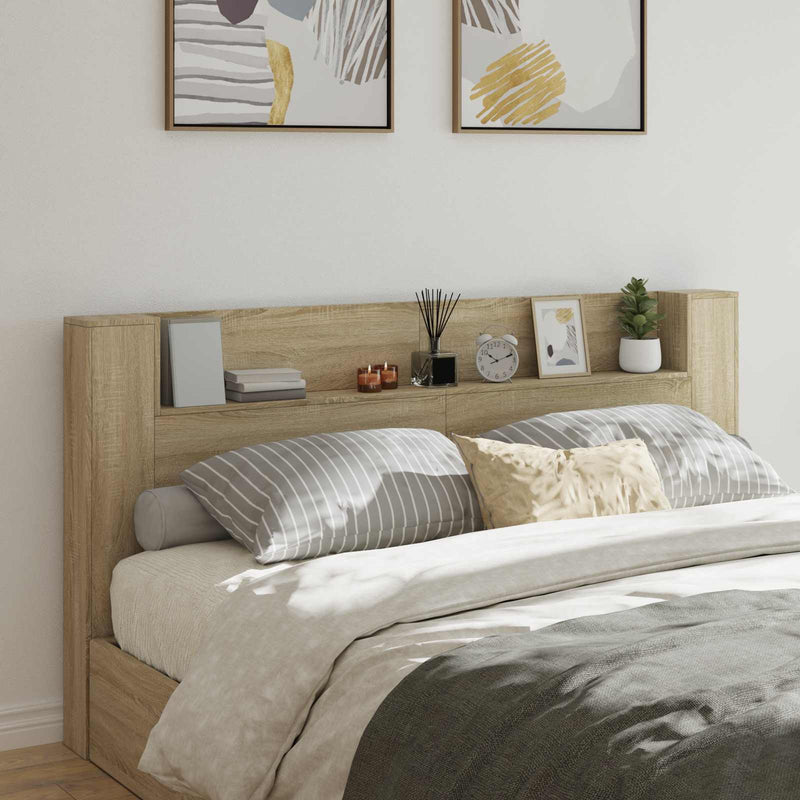 vidaXL Headboard Sonoma Oak 200 x 16,5 x 103,5 cm Engineered Wood