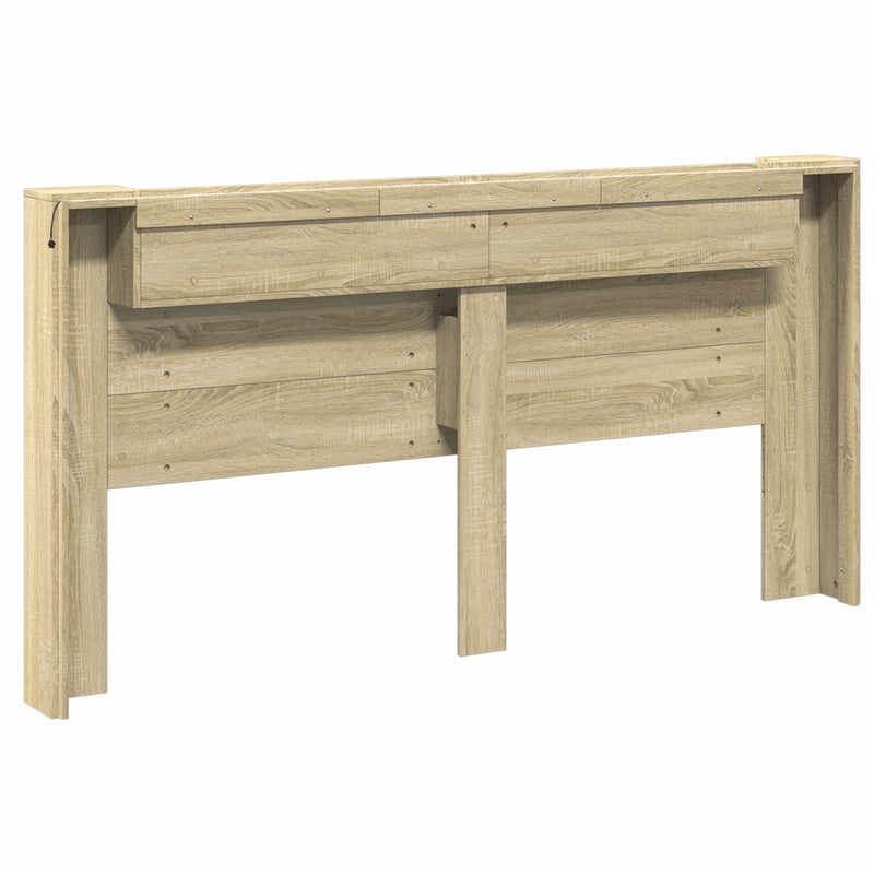 vidaXL Headboard Sonoma Oak 200 x 16,5 x 103,5 cm Engineered Wood