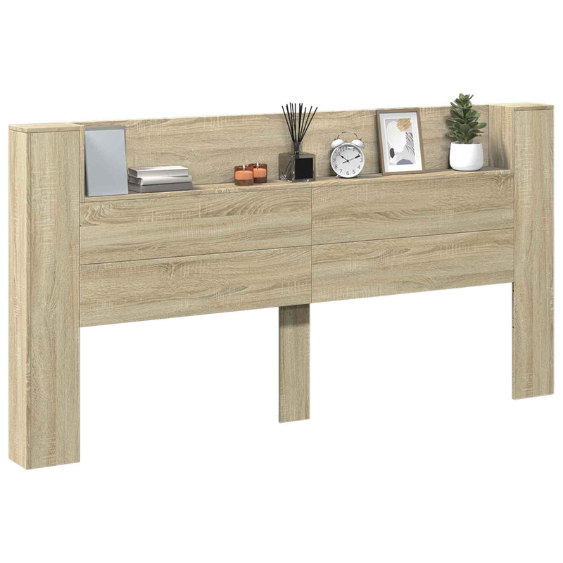 vidaXL Headboard Sonoma Oak 200 x 16,5 x 103,5 cm Engineered Wood