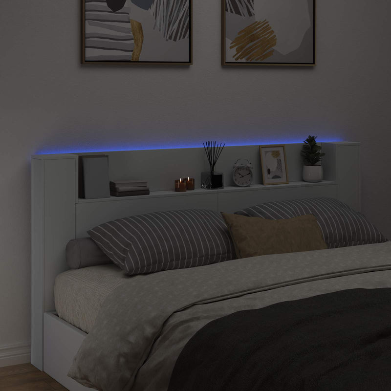 vidaXL Headboard White 200 x 16,5 x 103,5 cm Engineered Wood