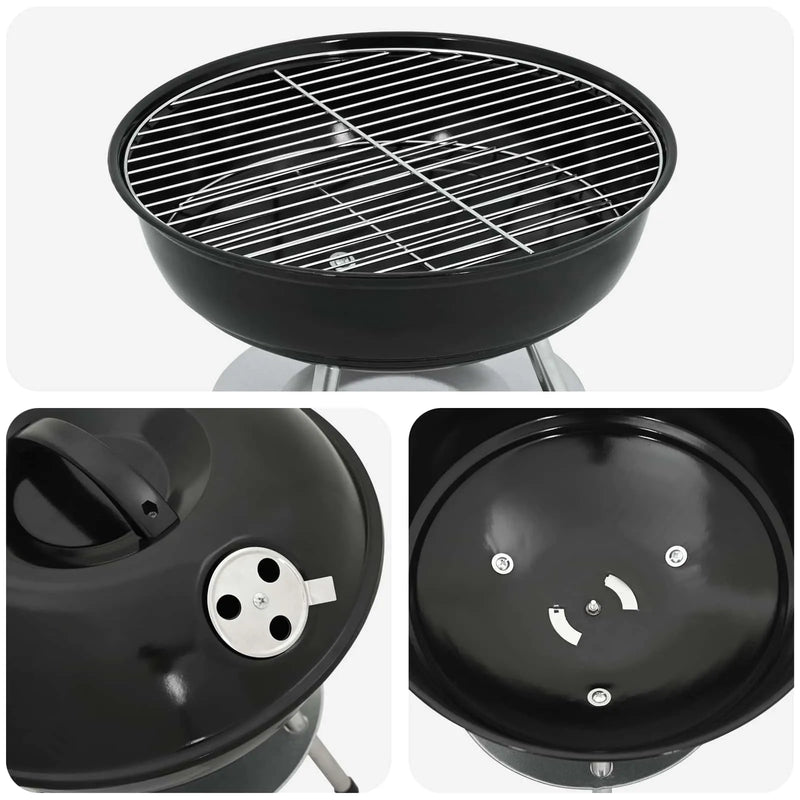 Charcoal Grill Black 36.5 x 36.5 x 40 cm