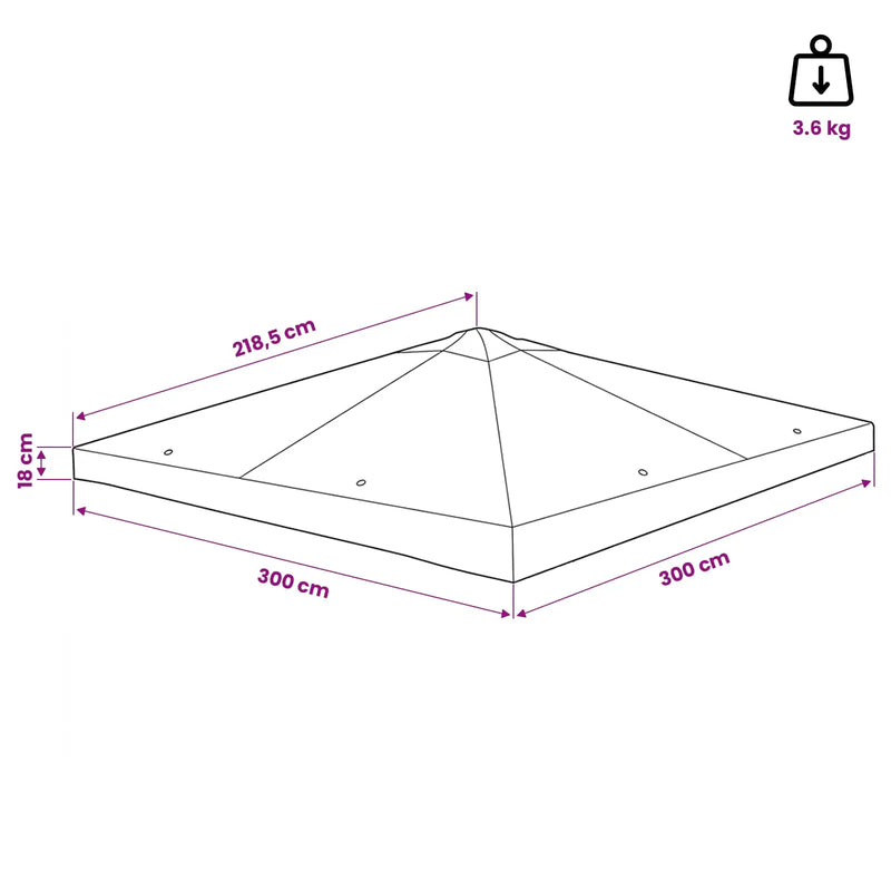 Gazebo Cover with Roof Taupe 300 x 300 cm Polyester and Steel