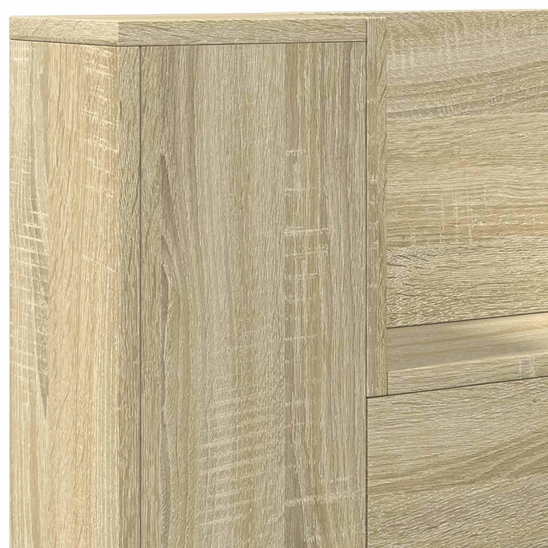 Headboard Cabinet with LED Sonoma 120 x 16,5 x 103,5 cm