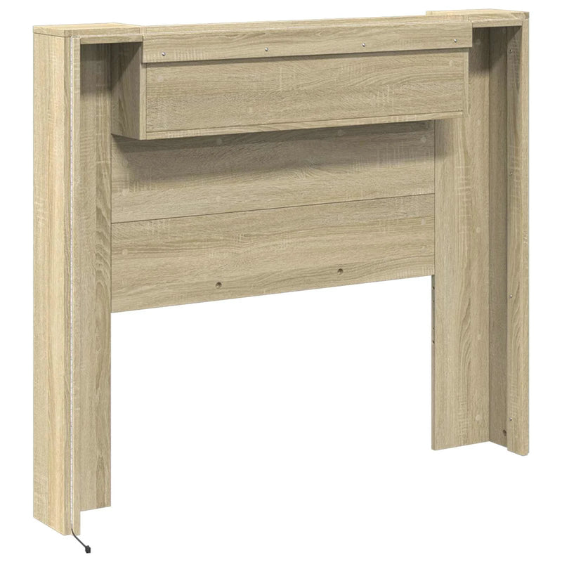 Headboard Cabinet with LED Sonoma 120 x 16,5 x 103,5 cm