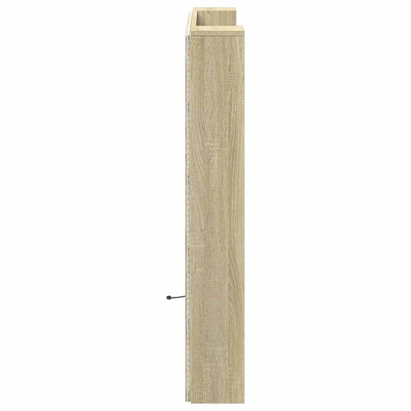 Headboard Cabinet with LED Sonoma 120 x 16,5 x 103,5 cm