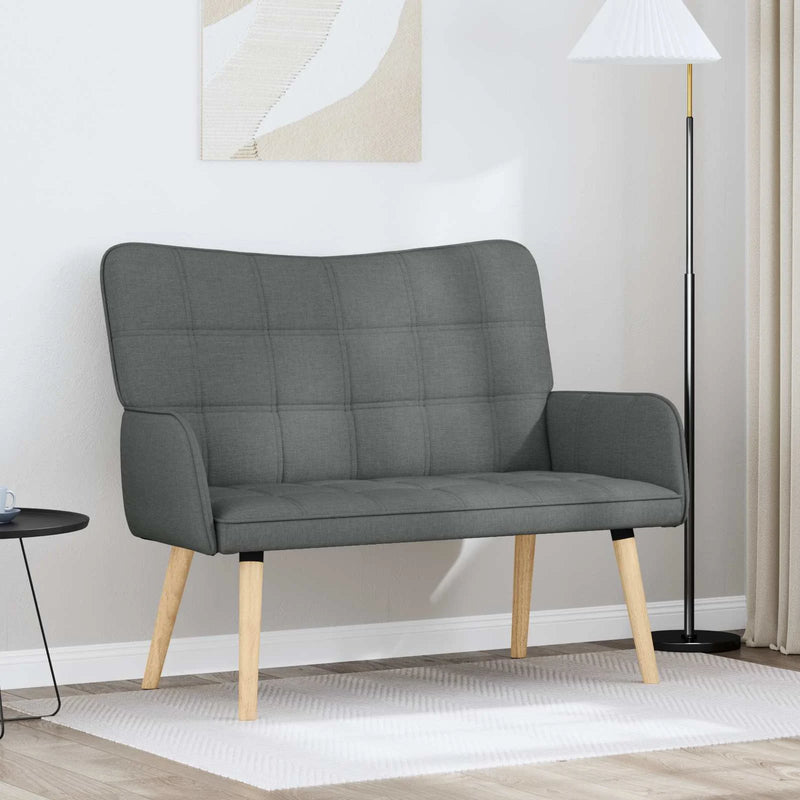 Two Seater Sofa Dark Grey 115 x 61 x 87 cm Fabric