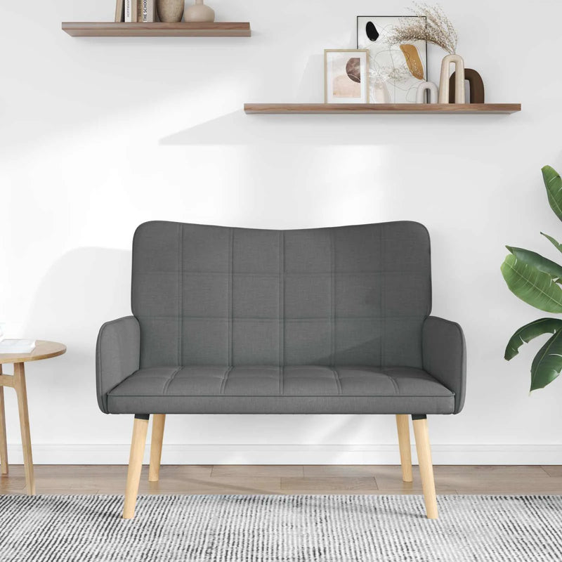 Two Seater Sofa Dark Grey 115 x 61 x 87 cm Fabric