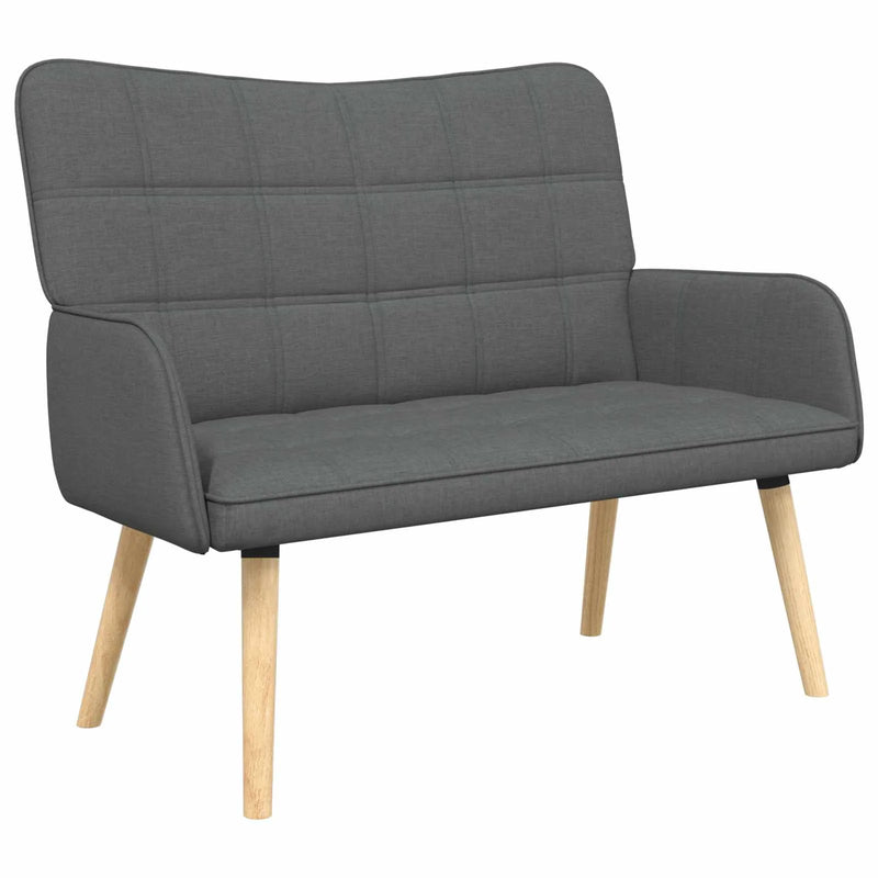 Two Seater Sofa Dark Grey 115 x 61 x 87 cm Fabric