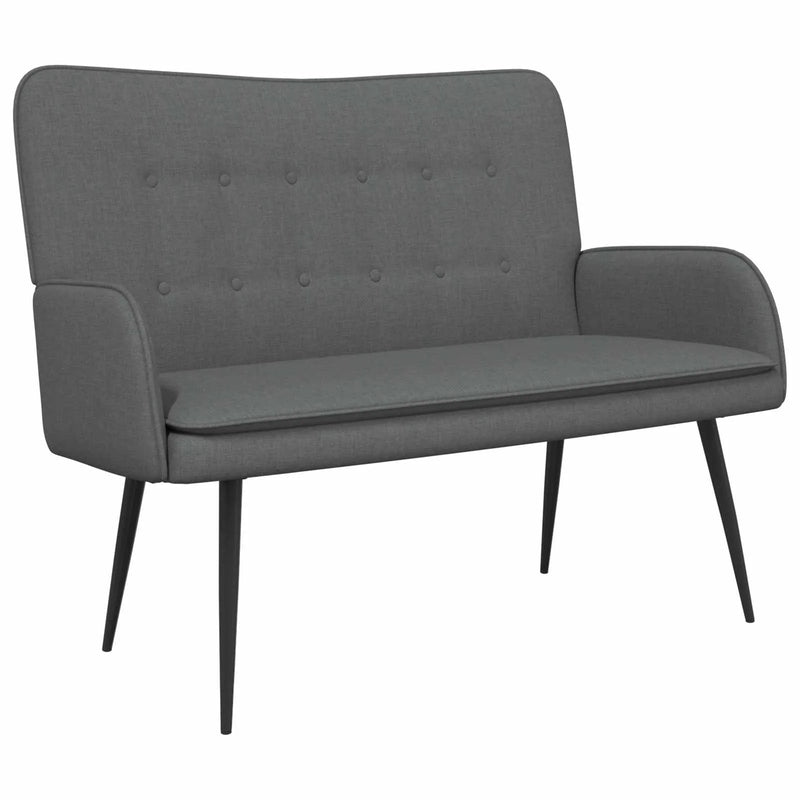 2-Seater Sofa Dark Grey 115 x 61 x 87 cm Fabric