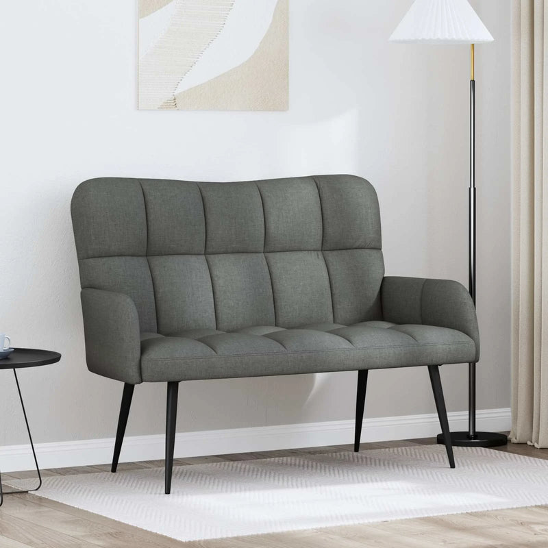 Two Seater Sofa Dark Grey 115 x 61 x 87 cm Fabric
