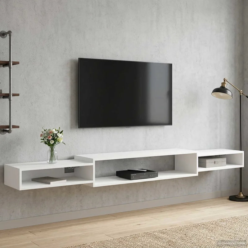 Wall-mounted TV Cabinet Wall-Mounted White 220 x 28 x 21 cm