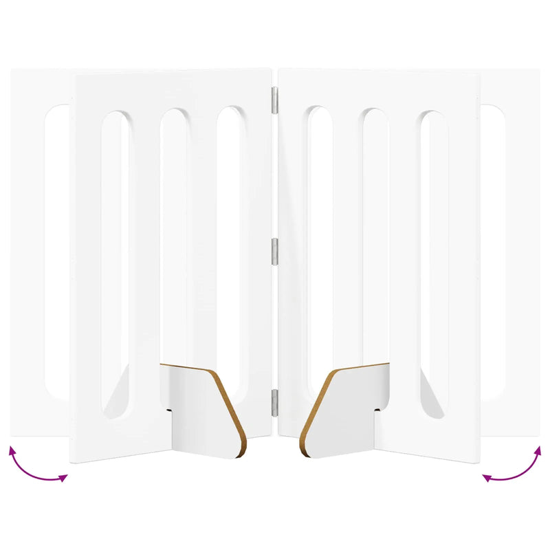 Folding Pet Fence 2 pcs White 100.5 x 38 x 70 cm
