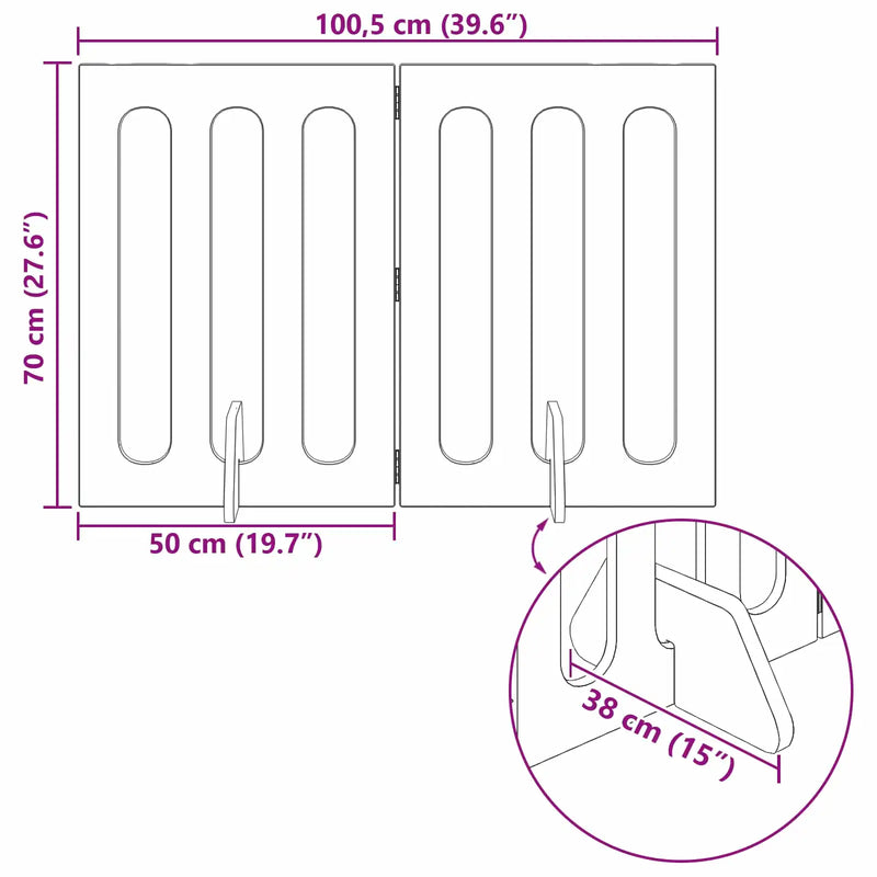 Folding Pet Fence 2 pcs White 100.5 x 38 x 70 cm