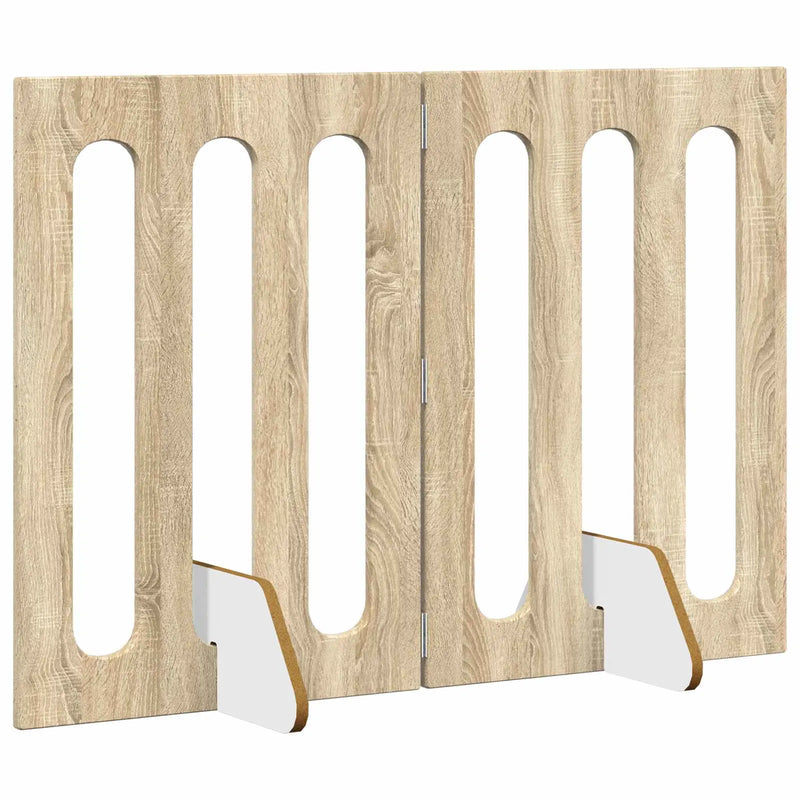 Folding Pet Fence 2 pcs Sonoma Oak 100.5 x 38 x 70 cm