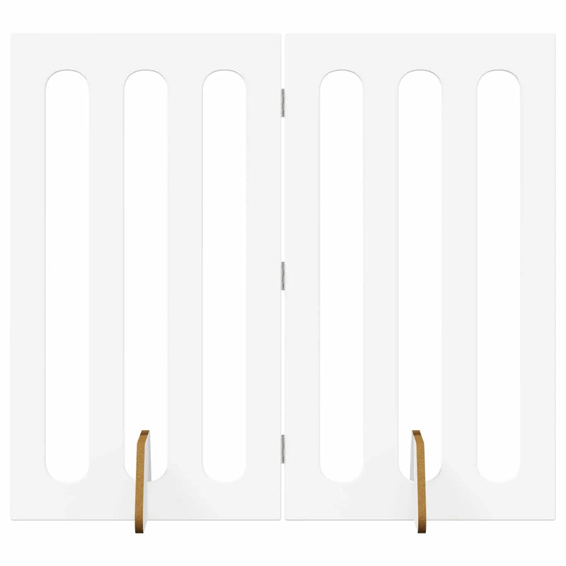 Folding Pet Fence 2 pcs White 100.5 x 38 x 90 cm