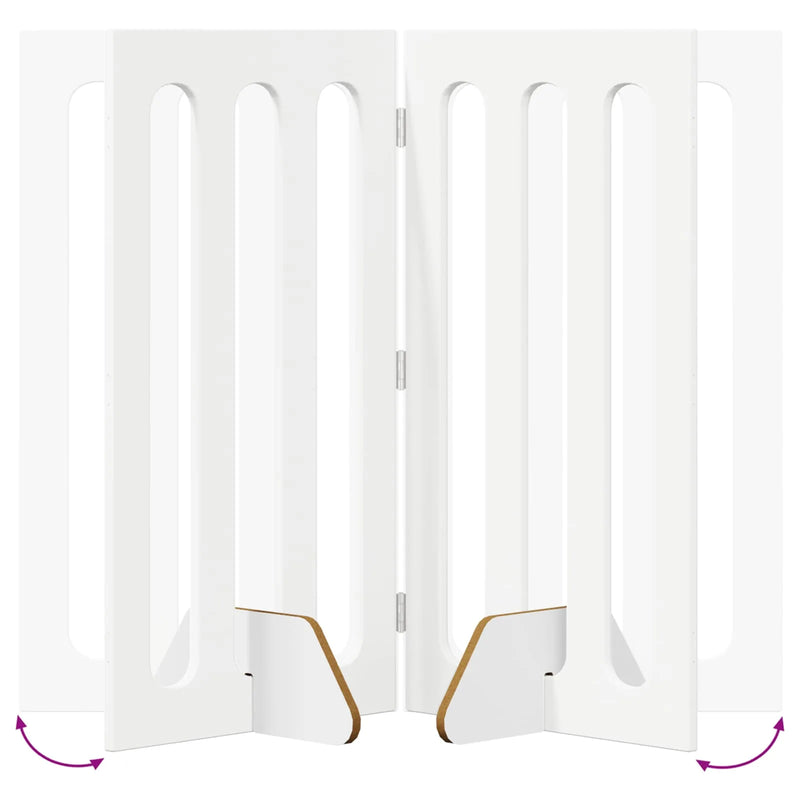 Folding Pet Fence 2 pcs White 100.5 x 38 x 90 cm