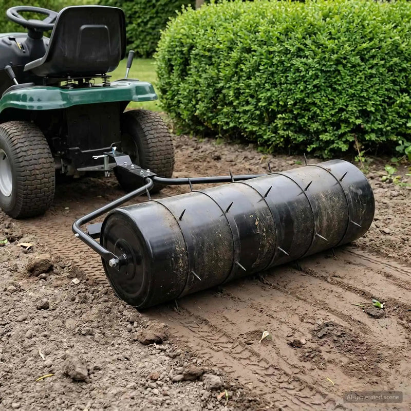 Garden Lawn Roller Pull with Aerator Clamps Ø 30 x 90 cm Steel