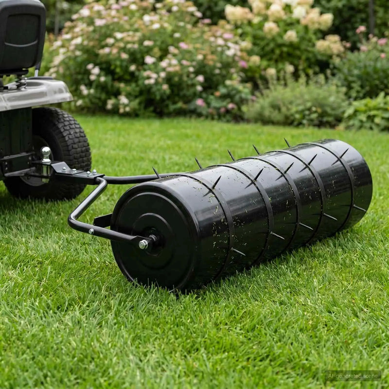 Garden Lawn Roller Pull with Aerator Clamps Ø 30 x 90 cm Steel