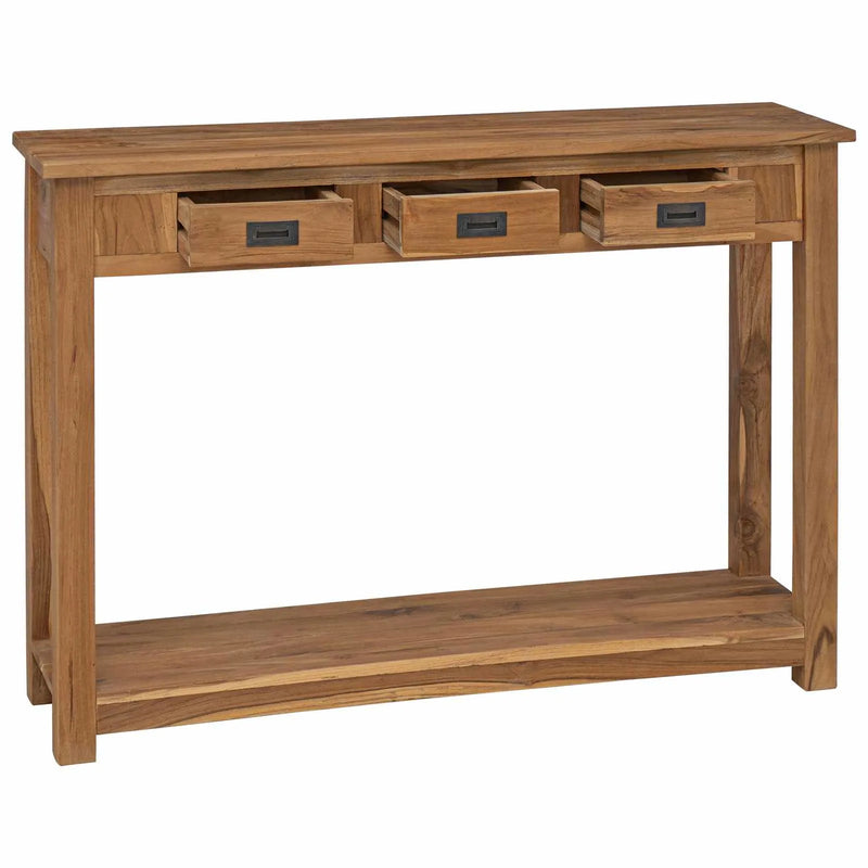 Console Table Natural 110 x 30 x 80 cm Solid Teak Wood