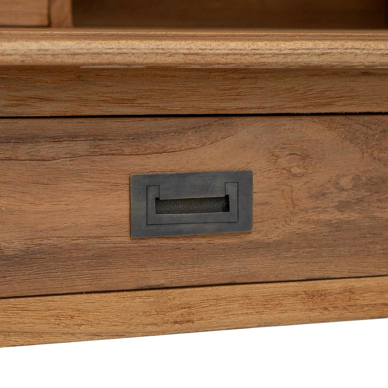 Writing Desk Natural 89.5 x 49.5 x 100 cm Solid Teak Wood