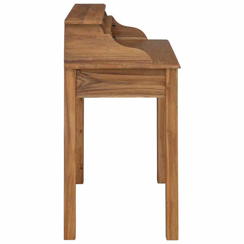 Writing Desk Natural 89.5 x 49.5 x 100 cm Solid Teak Wood