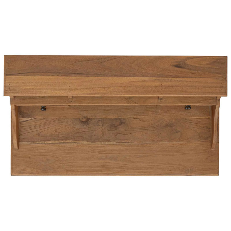 Writing Desk Natural 89.5 x 49.5 x 100 cm Solid Teak Wood