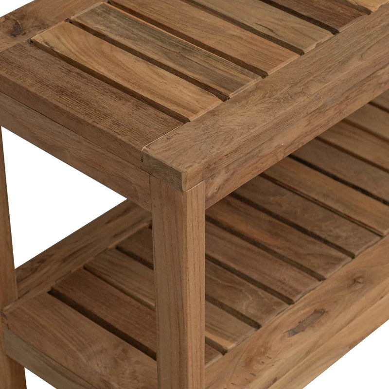 Bathroom Side Table Natural 60 x 30 x 45 cm Solid Teak Wood