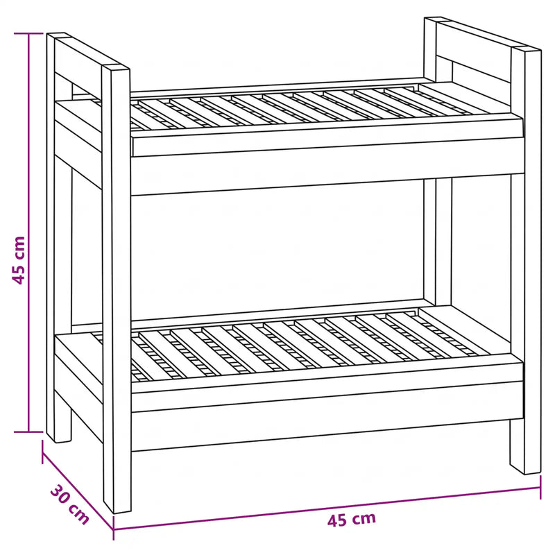 Bathroom Shelf Natural 45 x 30 x 45 cm Solid Teak Wood