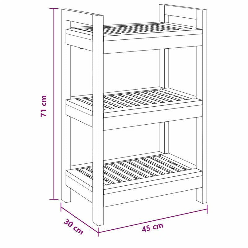 Bathroom Shelf Natural 45 x 30 x 71 cm Solid Teak Wood