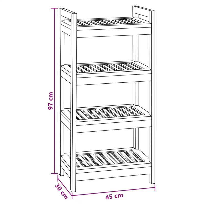 Bathroom Shelf Natural 45 x 30 x 97 cm Solid Teak Wood