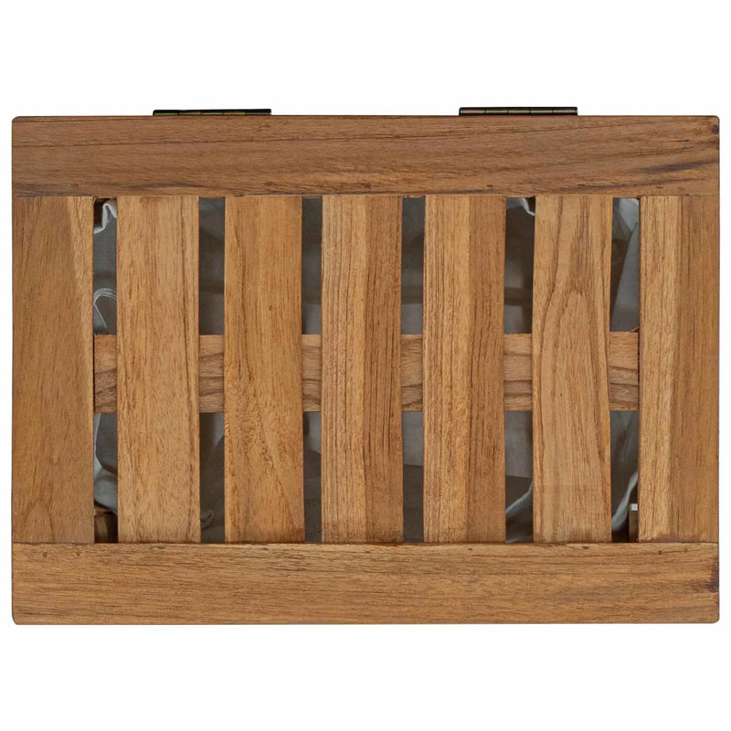 Laundry Basket Natural 35 x 25 x 60 cm Solid Teak Wood